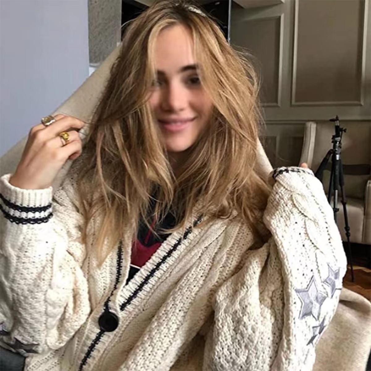 Summer   women's V-neck cardigan Neploe casual loose sweater cardigan women's  temperament knitted jacket
