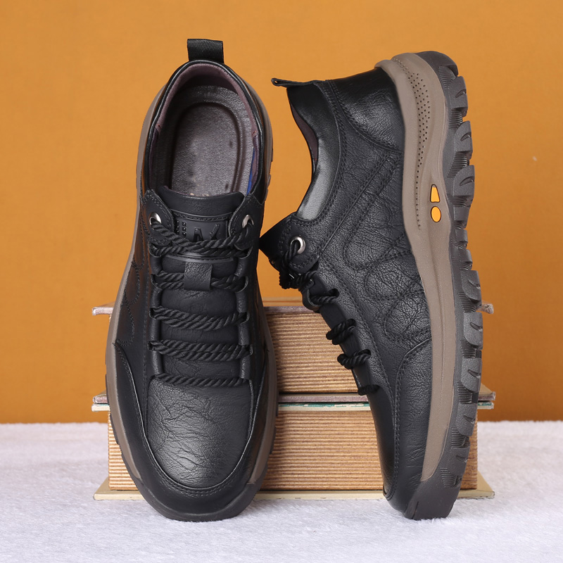 Leather Casual Men Shoes Comfortable Sneakers Casual shoes Walking Footwear Winter Boots Lac-up Mens Vulcanize  Leather Shoes