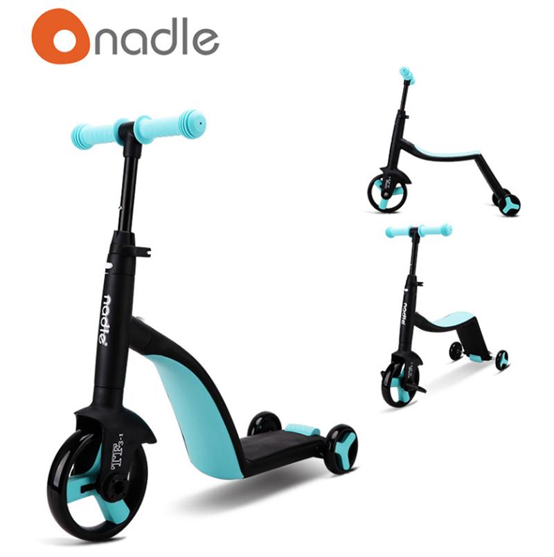 Freestyle Kids Scooter Multi-function Children Scooter 3 in 1 Kid Slide Tricycle Three Wheel Baby Blance Car For 2-6 Years Old