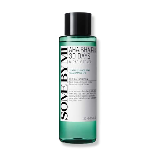 SOME BY MI AHA BHA PHA 30 Days Miracle Toner - 5.07Oz, 150ml - Mild Exfoliating Korean Toner for First Skin Care Step - Daily Blackhead Removing Pore Minimizer for Face Skin Texture - Korean Skin Care