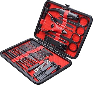 26 PCS Premium Manicure Set, AULLUA Nail Clippers, Professional Grooming Gift Kit, Pedicure Kit, Stainless Steel Facial, Cuticle, Nail Care Tools with Luxurious Portable Travel Case, for Women & Men