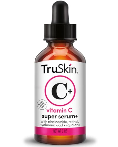 TruSkin Super Vitamin C Face Serum with Niacinamide, Retinol, Hyaluronic & Salicylic Acid (BHA) - All-in-One Anti Aging Facial Serum for Brightening, Firming, Dark Spots, Discoloration - 2 fl oz