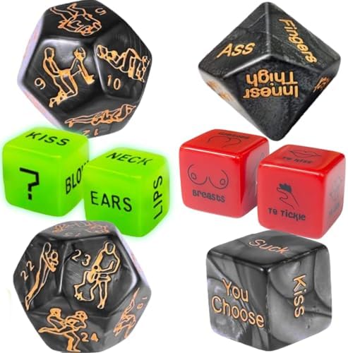 24 Positions Sex Dice Sex Toys, Sex Games Sex Toys for Couples Gift Ideas Date Night Dice Adult Sex Game Glow in the Dark Dice with Actions Body Parts Bedroom Sex Things for Couples Kinky Naughty Dice