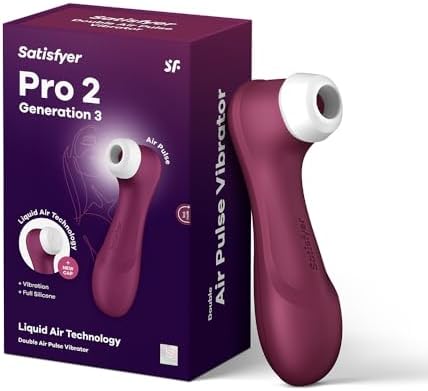 Satisfyer Pro 2 Generation 3 (NO APP) - Air-Pulse Clitoris Stimulating Vibrator with Liquid-Air Technology - Non-Contact Clitoral Sucking Sex Toy for Women, Waterproof, Rechargeable (Wine Red)