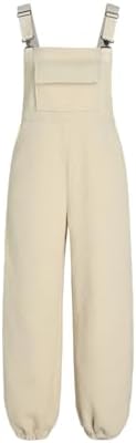 CIDER Women's Fleece Warm Overalls Jogger with Pockets Winter Outfits Sherpa Lined Loose Casual Jumpsuits