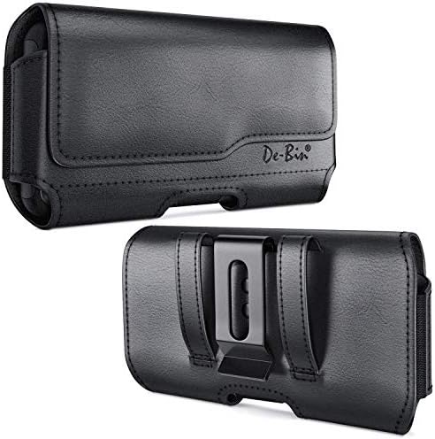 DeBin Holster for iPhone 15, 15 Pro 14, 14 Pro, 13 Pro, 13, 12, 11, XR, Galaxy S24 S23 S22, S21 S20 S10, Google 7 Case with Belt Clip Cell Phone Belt Holder Pouch (Fits Phone with Otterbox Case) Black