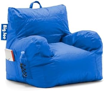 Big Joe Dorm Bean Bag Chair with Drink Holder and Pocket, Sapphire Smartmax, Durable Polyester Nylon Blend, 3 feet