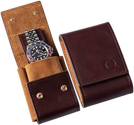 Watch Travel Case Pouch - Genuine Leather Watch Pouches for 1 or 2 Watches - Luxury Watch Accessories in 10 Colors